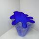 Large blue handkerchief vase Murano Venini glass 1960