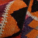 Tapis Kilim fait main rose orange 3x12 105x377 cm