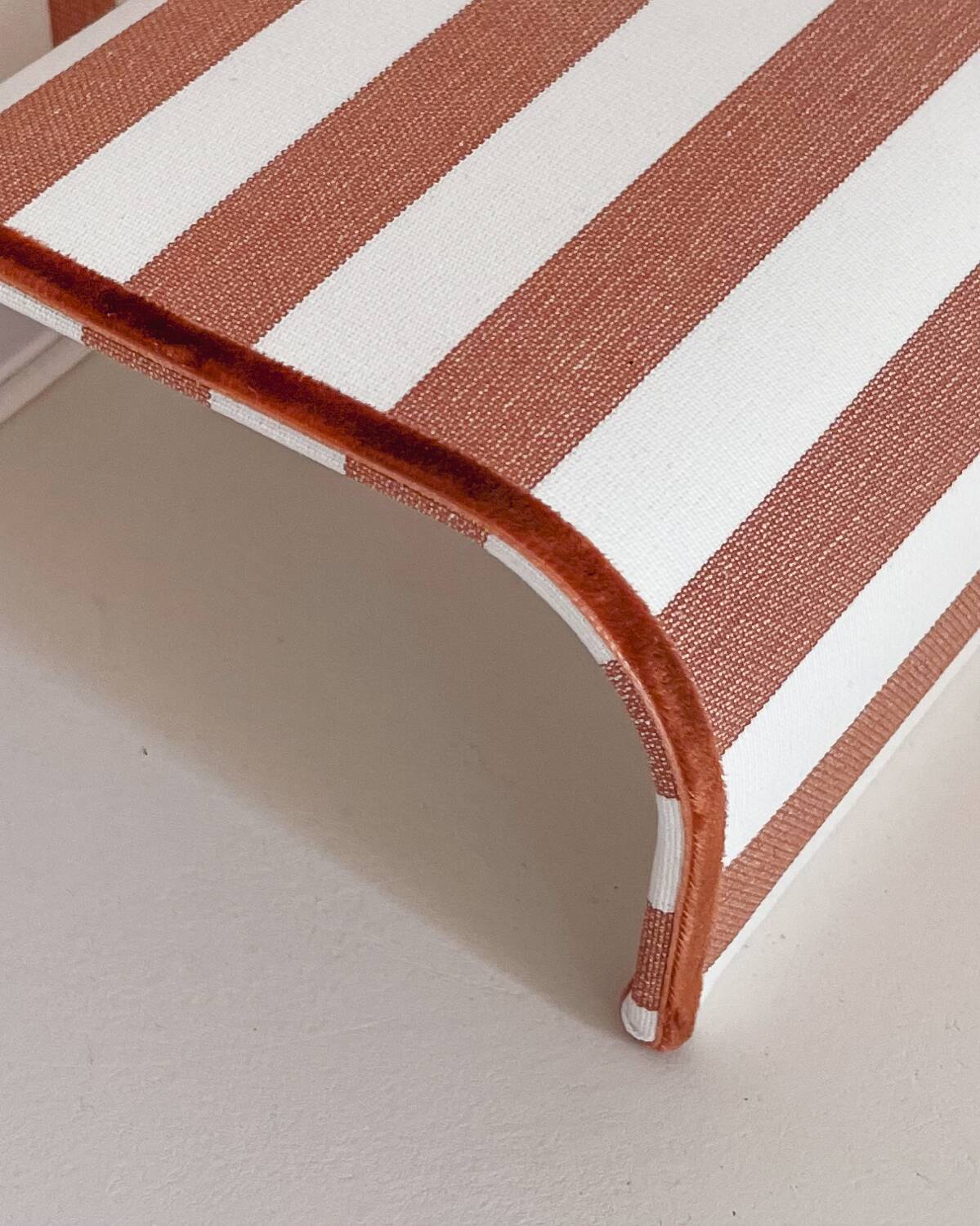 Pair of terracotta striped fabric wall sconces