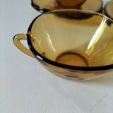 4 cups and saucers VERECO amber