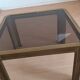 Table d'appoint, basse Hollywood Regency en laiton et verre
