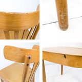 Chaise bistrot vintage Mid-Century en bois à barreaux style scandinave
