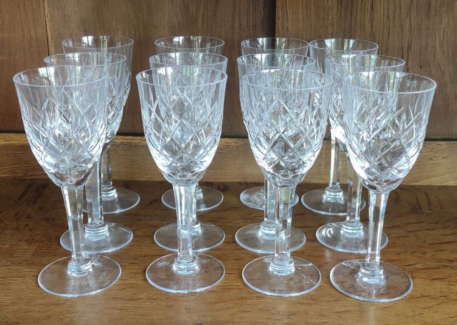 Série de 36 verres coupes cristal taillé/cristallerie de Lorraine