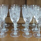 Série de 36 verres coupes cristal taillé/cristallerie de Lorraine