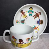 Children's dishes or birth gift Plate and bowl Utan gränser gustavsberg vintage design scan