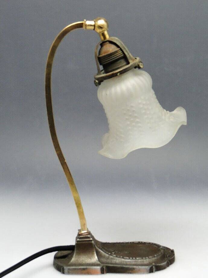 20th century glass and metal table lamp, Austria-Hungary, 1890s