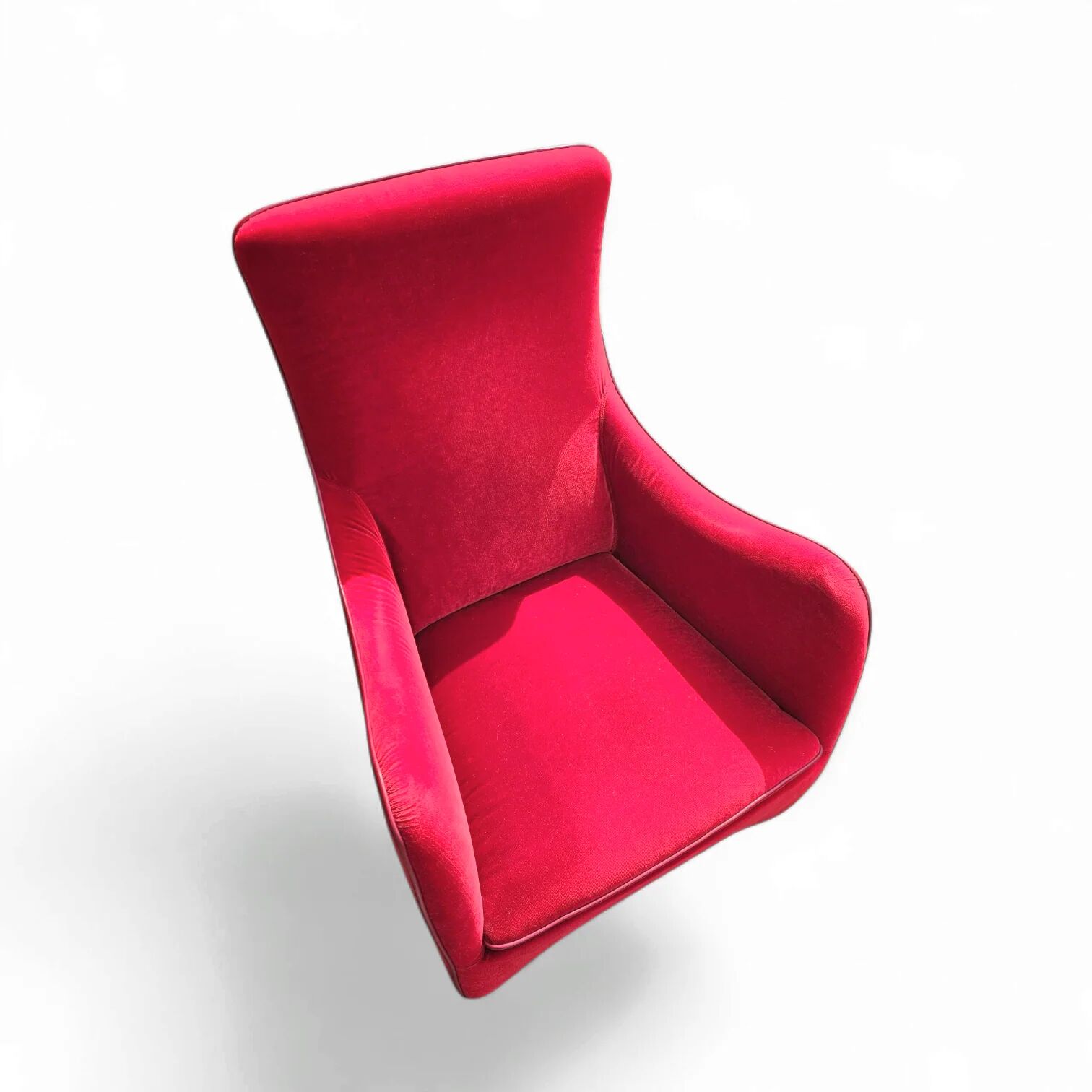 Senta armchair / hocker / ottoman by Gerard van den Berg for Wittmann / red velvet upholstery / marked - Stunning condition