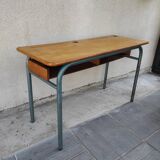 Hitler style 1960 double school desk with locker