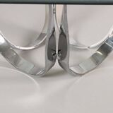 Table basse verre et chrome de roger spunger pour dunbar 1960 us