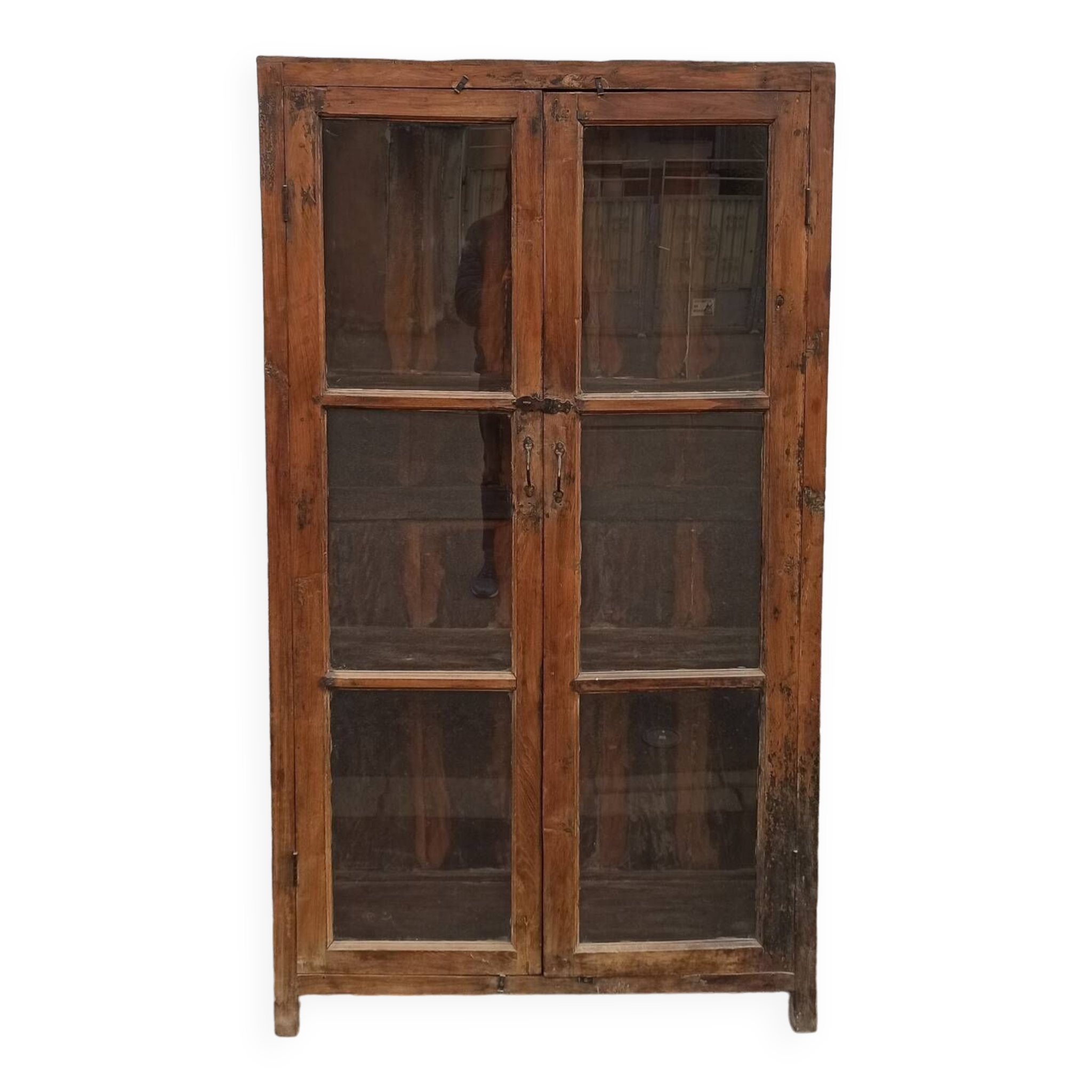 Old wooden glazed cabinet