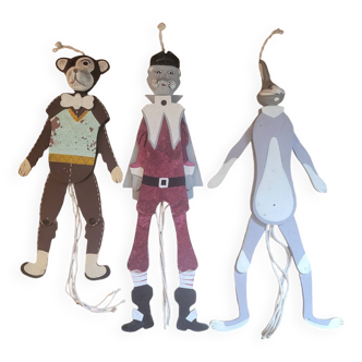 Set of 3 wooden puppets