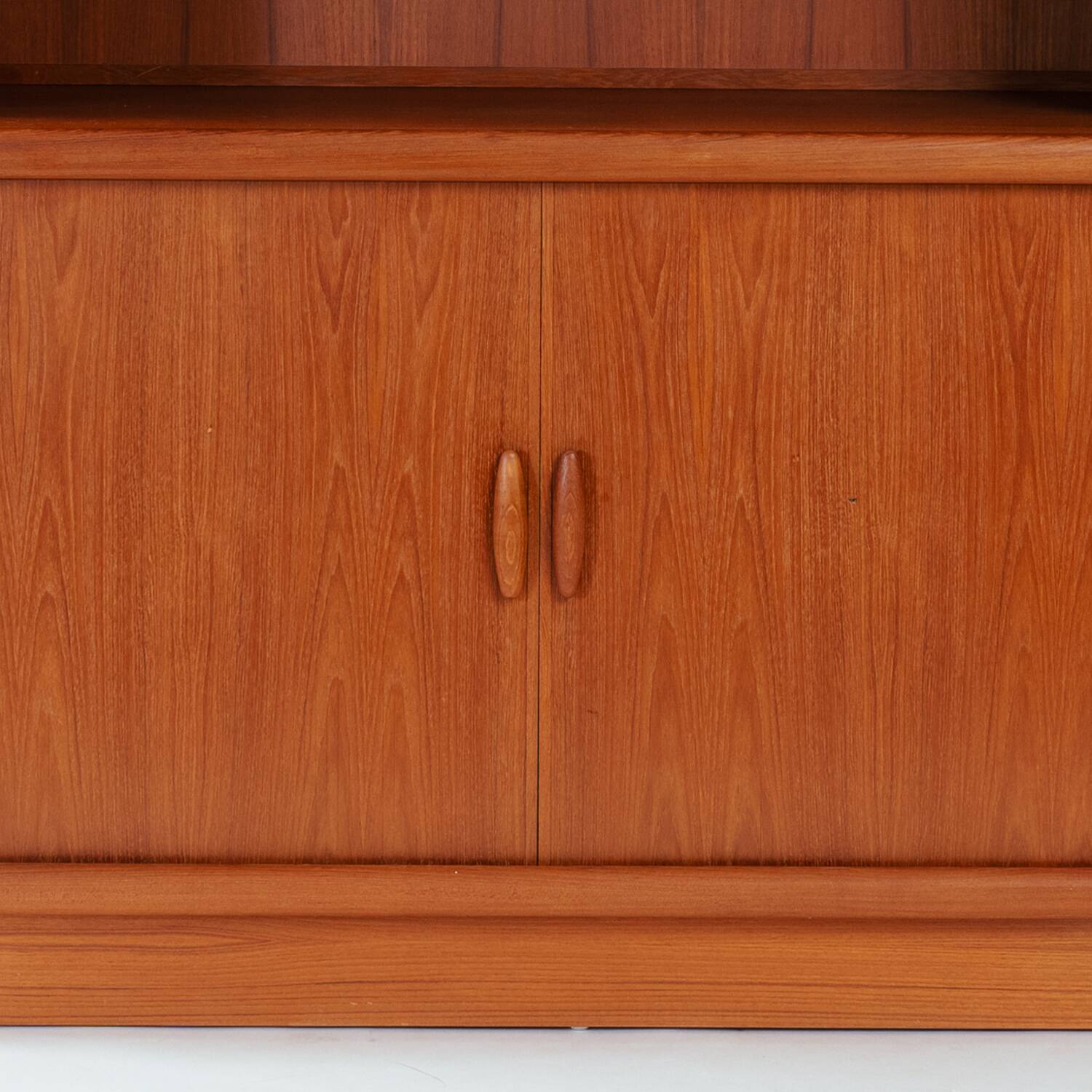 Teak Dyrlund highboard display case with shutter doors