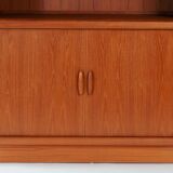 Teak Dyrlund highboard display case with shutter doors