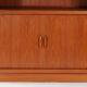 Teak Dyrlund highboard display case with shutter doors