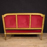 Antique French red velvet sofa from the 19th century