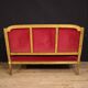Sofa en velours rouge français antique du 19ème siècle