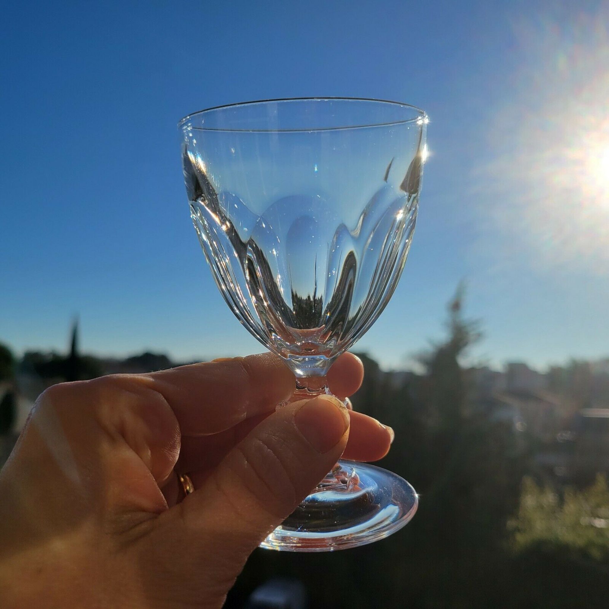 12 glasses of wine / port crystal facets Cristal D'Arques Rambouillet