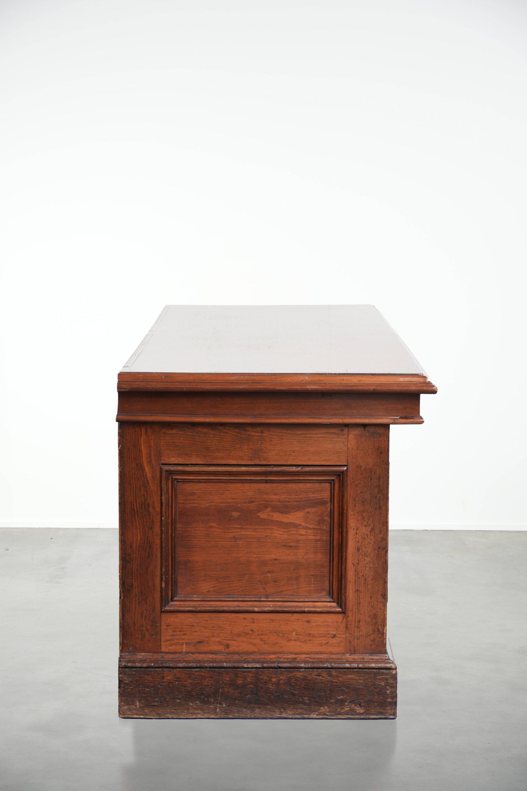 Large antique English shop counter / fabric counter from the 19th century