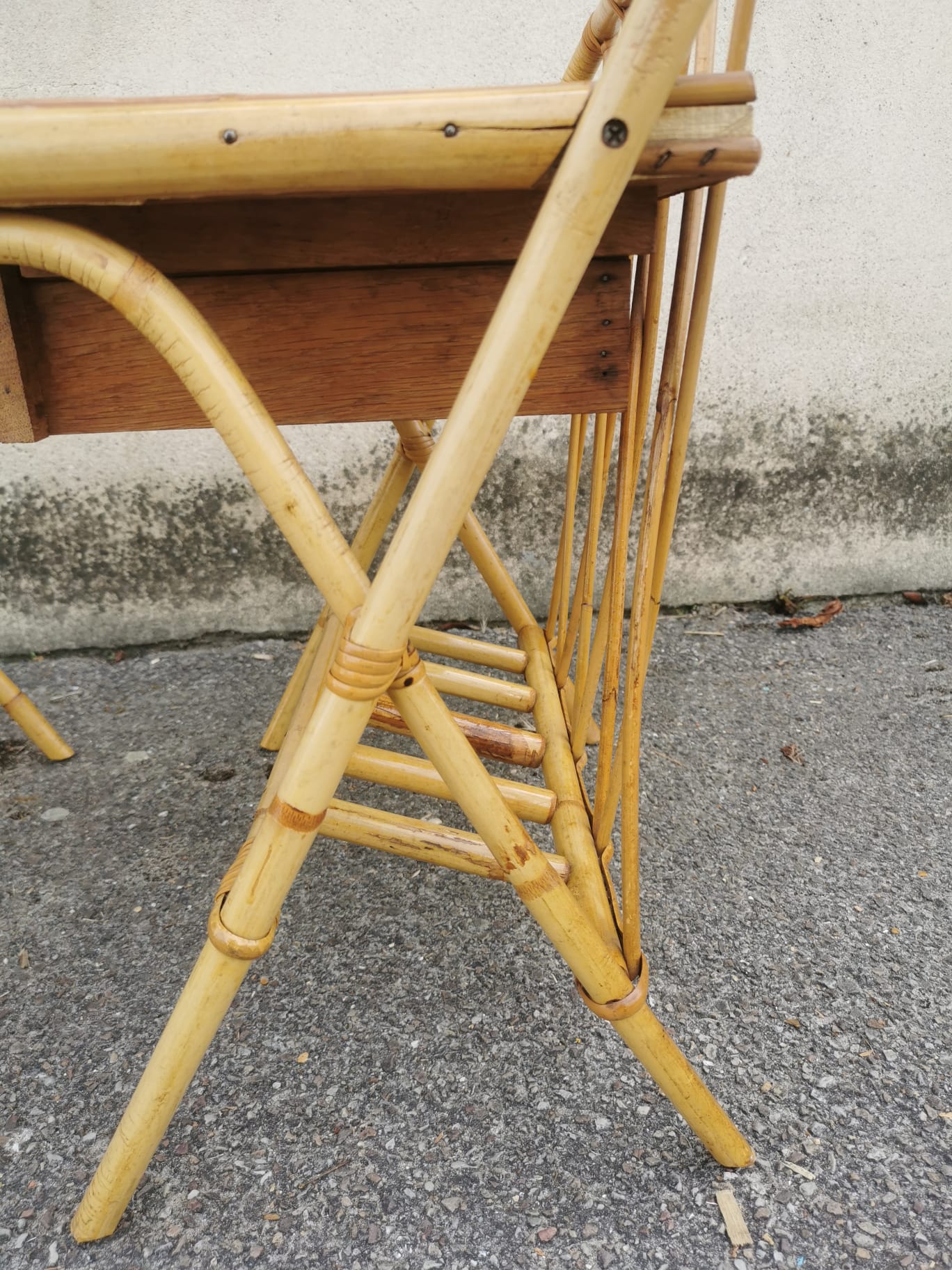 Pair of vintage rattan bedside tables