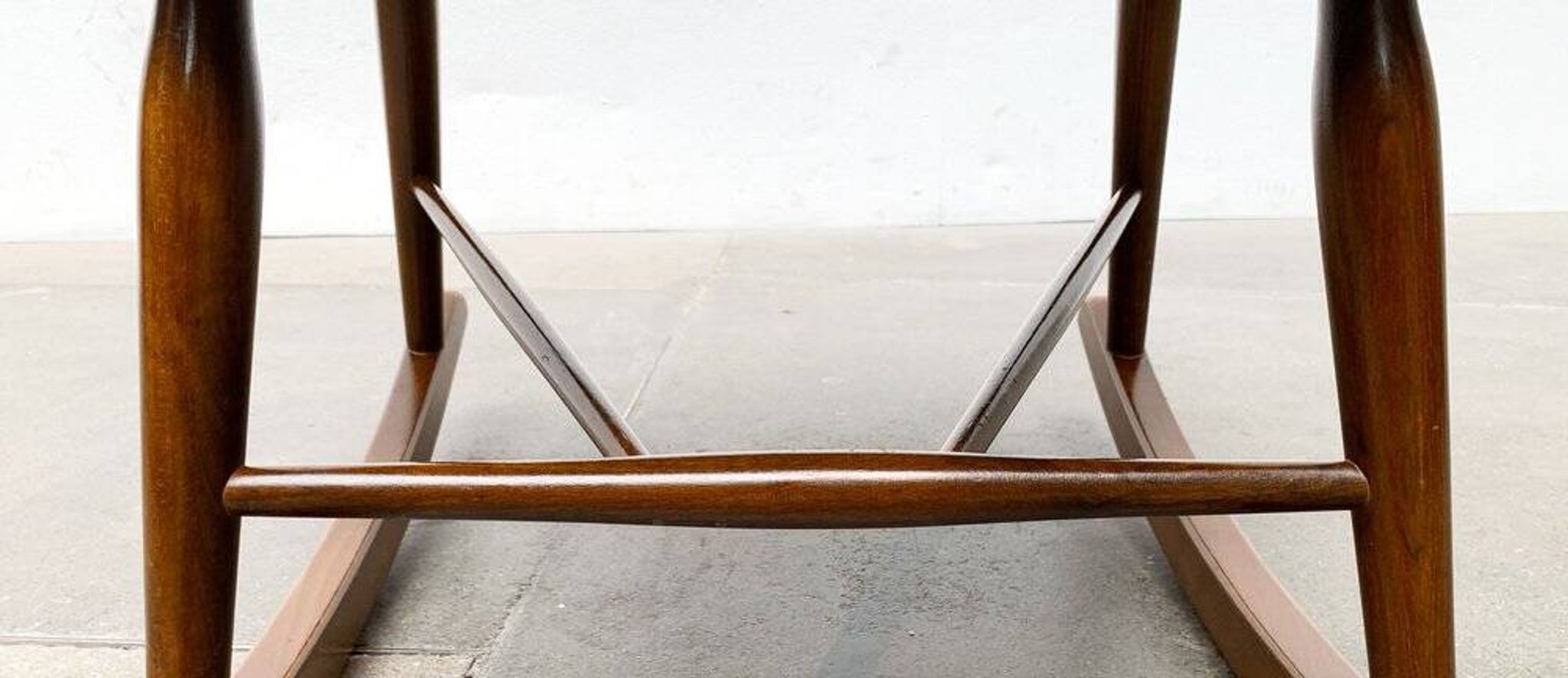 Mid-century rocking chair with new Kvadrat cushion by Børge Mogensen for FDB Møbler, 1960s.