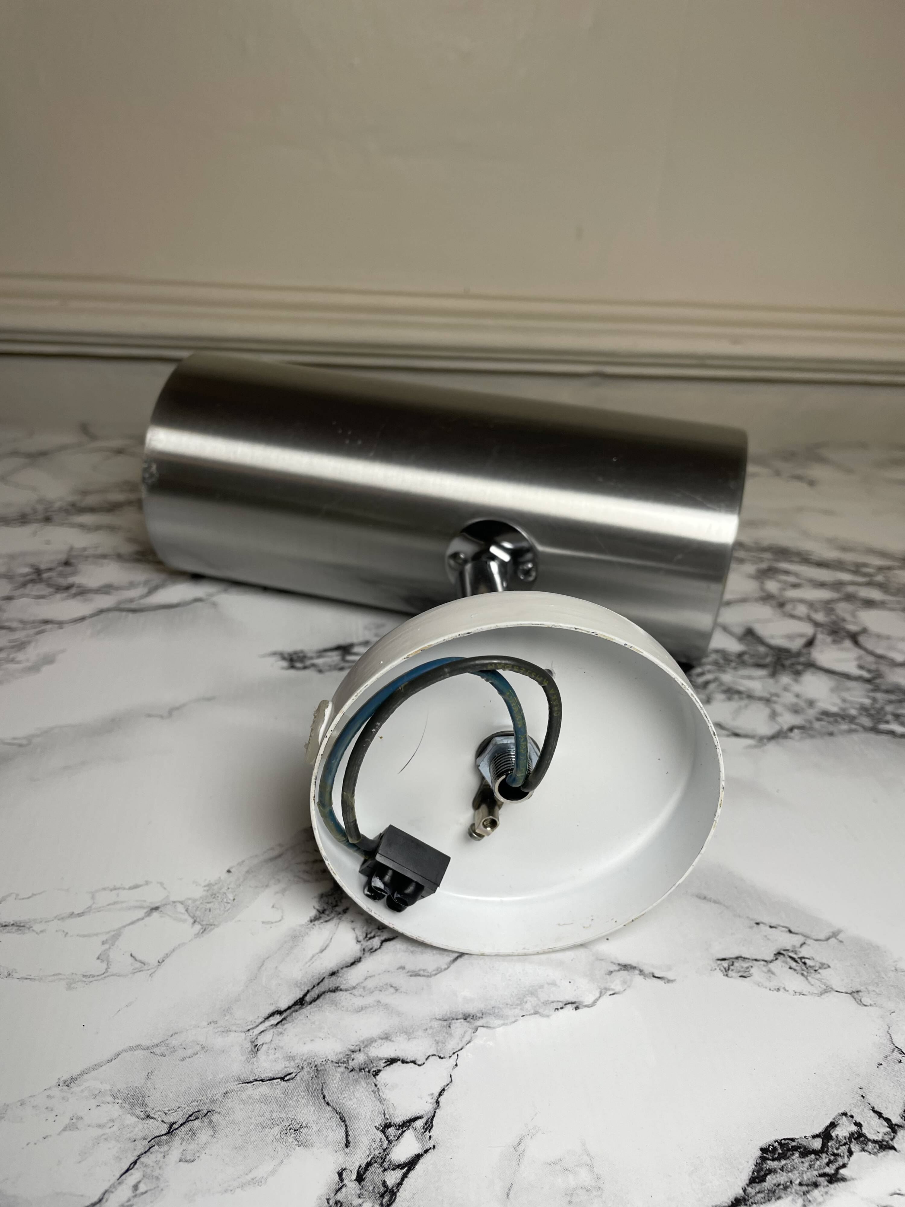 Dutch Raak brushed aluminum wall light