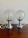 Pair of Mid-Century Chrome Table Lamps with Frosted Globe Shades – Space Ag