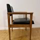 Mid-Century faux leather and wood armchair