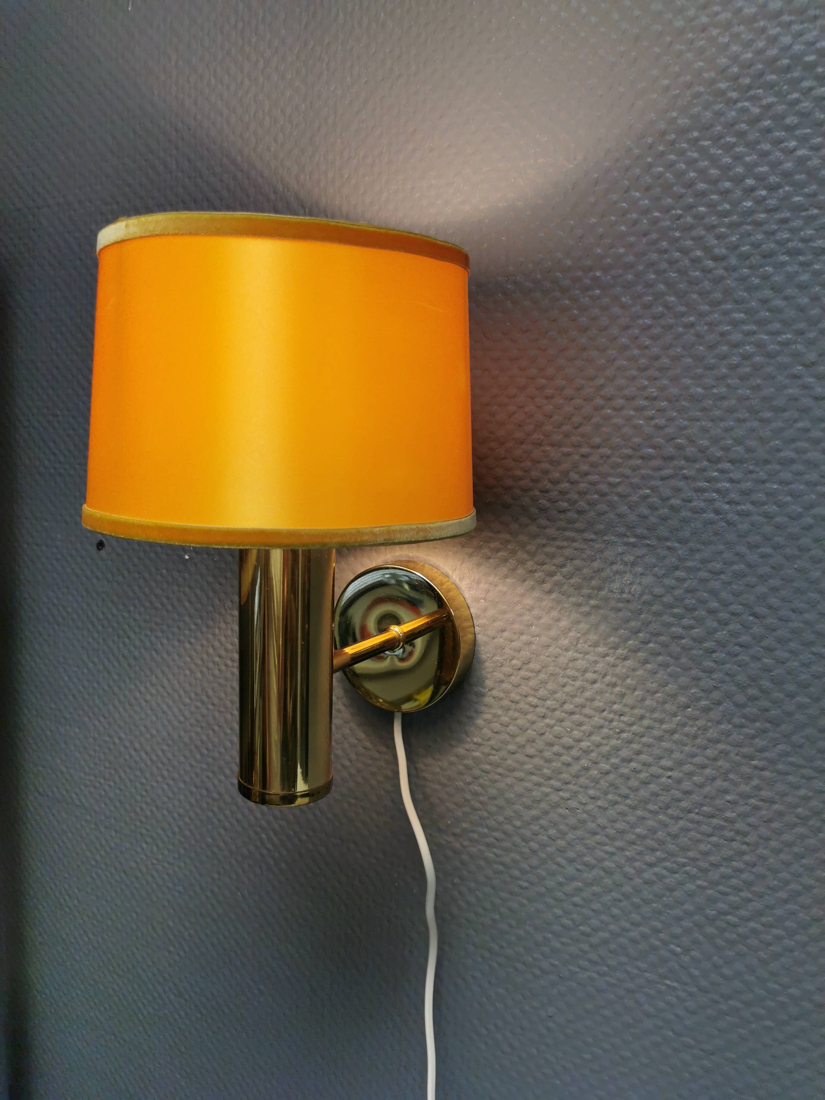 Stylish wall lamp in brass from MS lightning Denmark 1970-80s