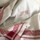Ancient damask tablecloth with monogram