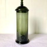 Apothecary pot in bubbled glass, dark green, VCM Reims.