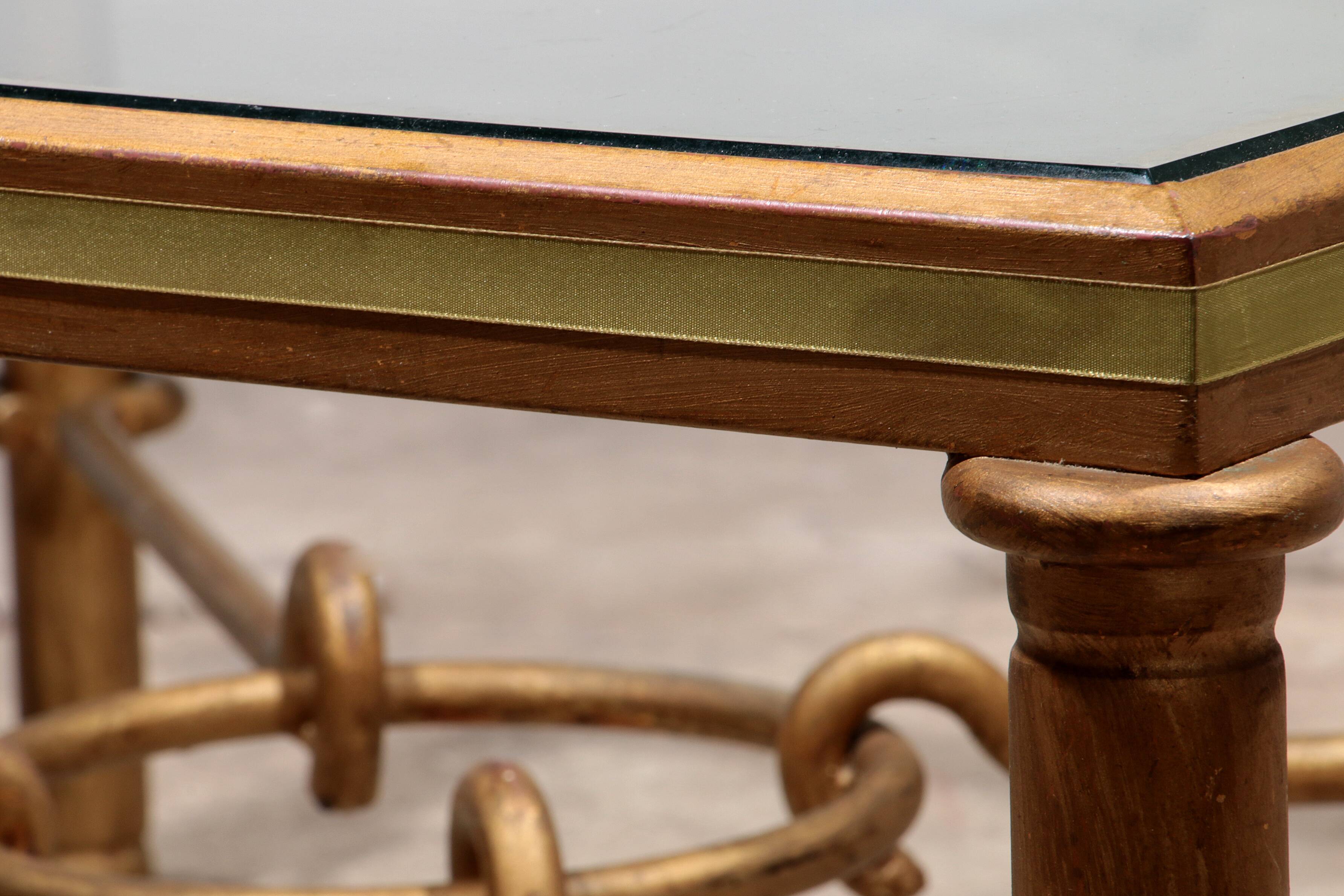 Elegant Gilded Iron Coffee Table by Giovanni Banci, Italy 1970