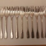 Set de 12 fourchettes à huitres ercuis en métal argenté