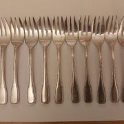 Set de 12 fourchettes à huitres ercuis en métal argenté