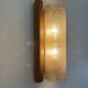 Mid-century Fisher Leuchten glass wall lamp with solid wooden detail, 1970s