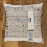 Old canvas cushion woven kilim style, patched