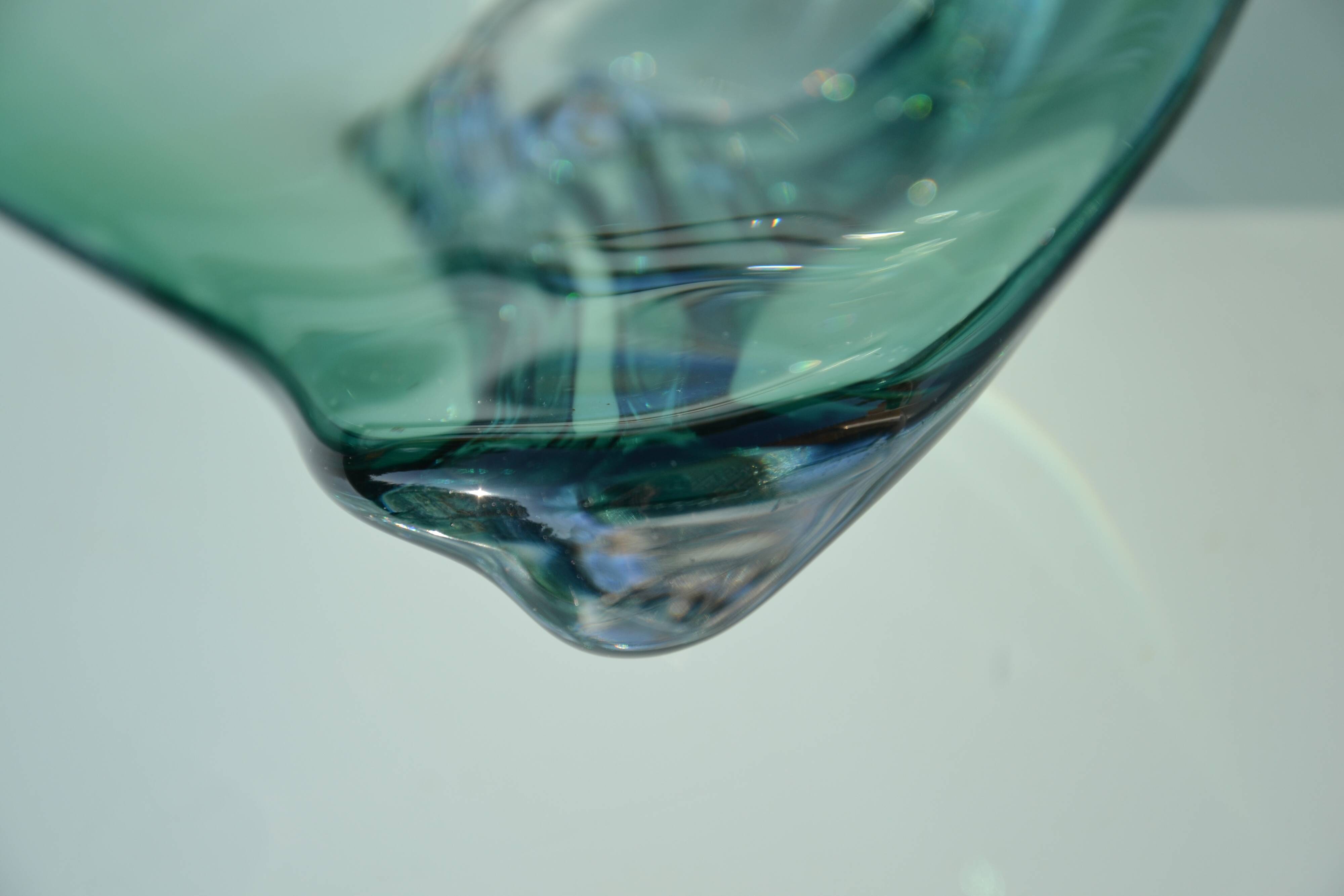 Val St Lambert green crystal bowl