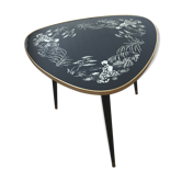 Table basse vintage tripode pieds compas
