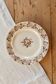 Antique dessert plate, Longwy ironstone, Russian - Sepia decoration
