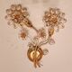 Set Hollywood Regency Wandlampe vergoldet Messing Swarovski-Kristalle Palwa
