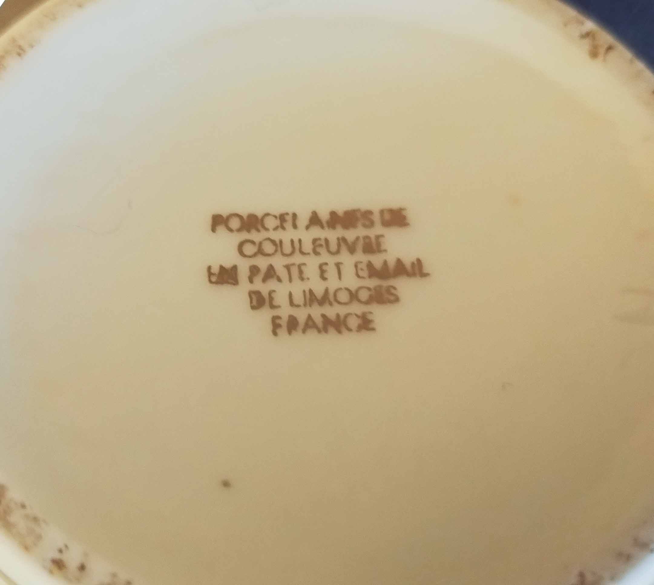 Coffee maker white porcelain gold border Snake porcelain