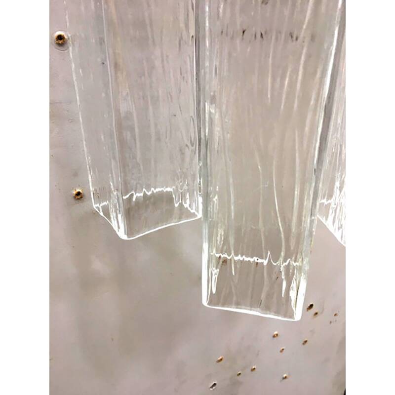 21st Century Clear "Squared" Murano Glass Wall Sconces