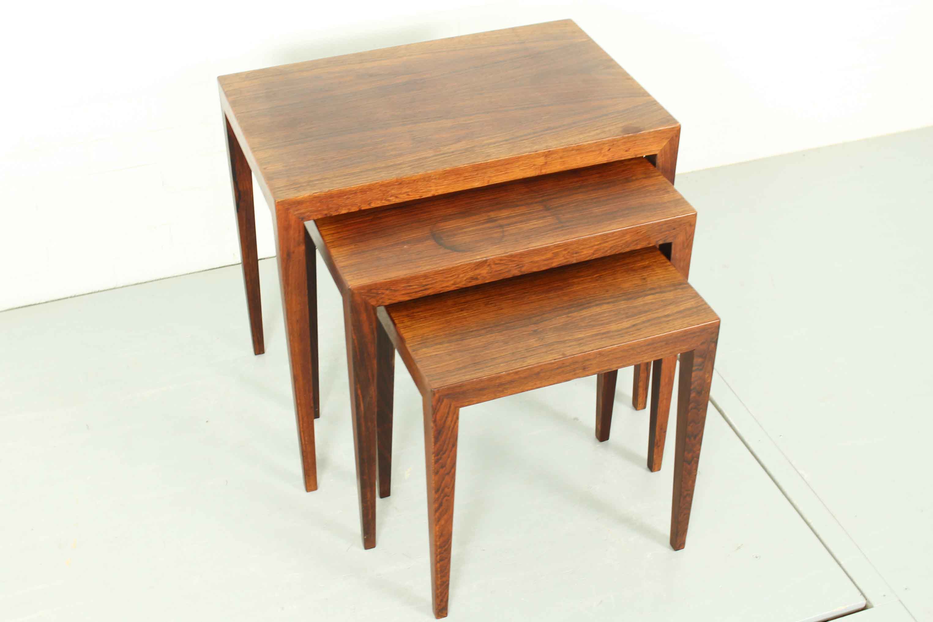 Severin Hansen model 163 rosewood nesting tables by Bovenkamp, 1960