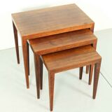Severin Hansen model 163 rosewood nesting tables by Bovenkamp, 1960