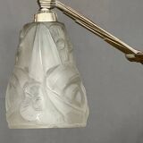 Art Deco chandelier. Silver-plated bronze