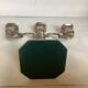 Large silver-plated metal three-light candlestick
