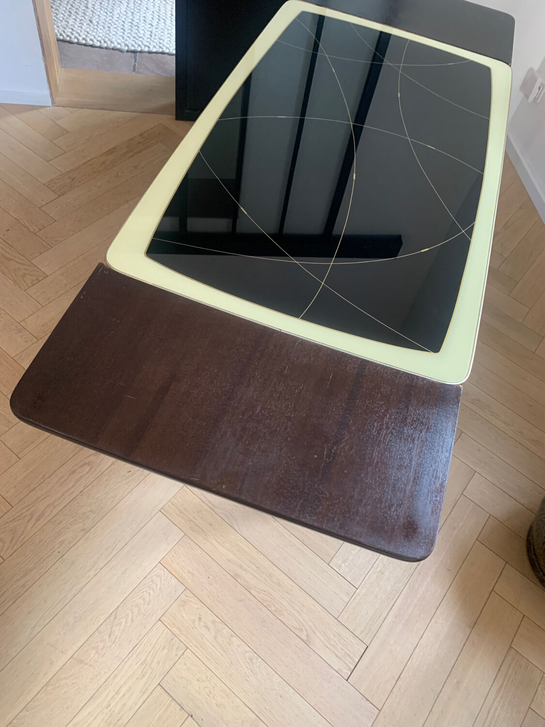 Hand-cranked coffee table