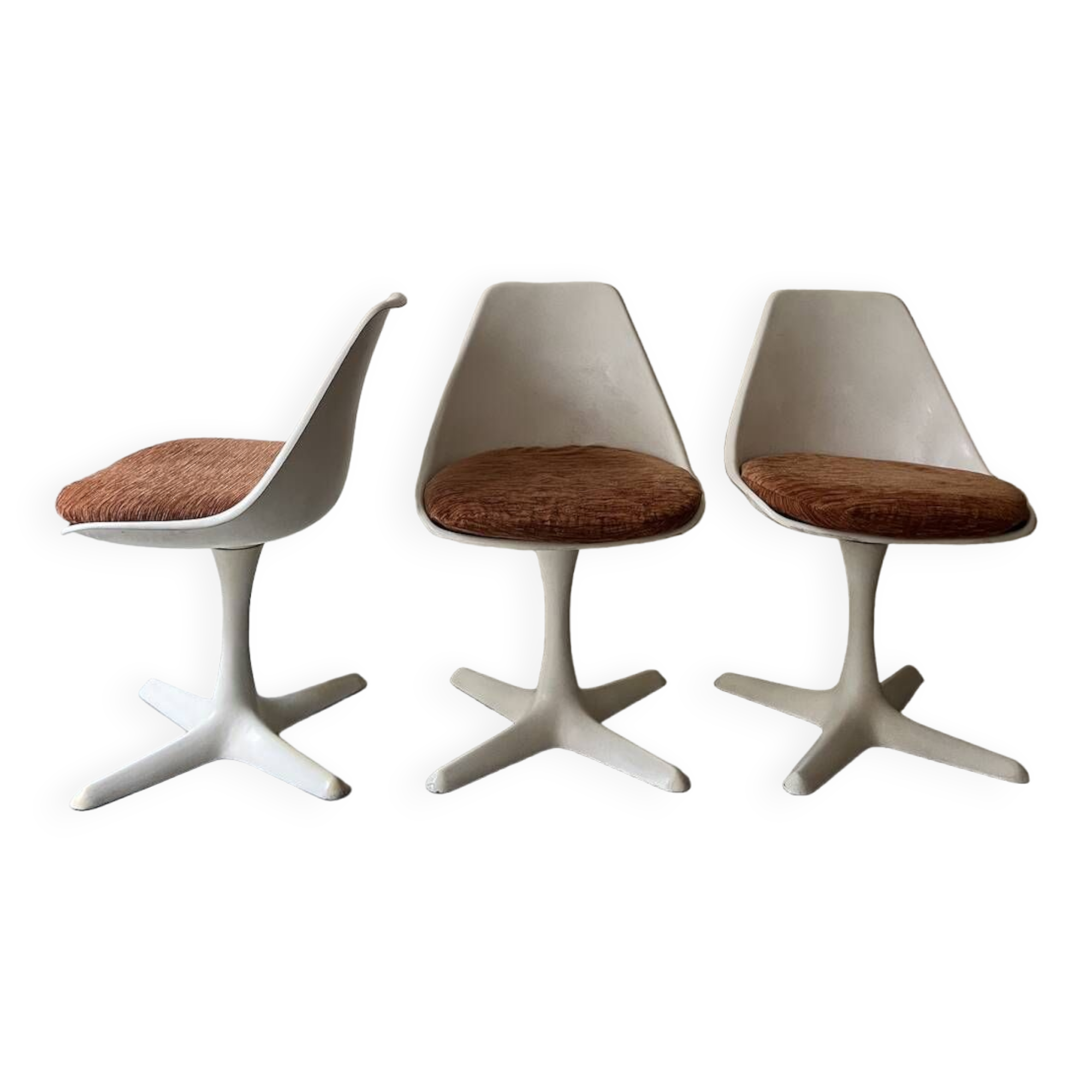 Set de 3 chaises tulipe par Maurice Burke pour Arkana, design 1970