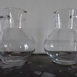 Lot of 7 glasses and 2 carafes