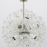 Blown glass lustre Dandelion Sputnik nickel-plated by Emil Stejnar, Rupert Nikoll