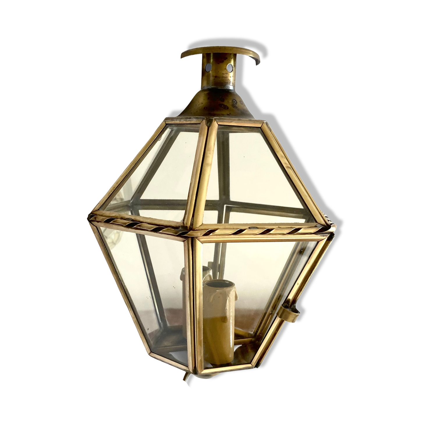 Mirror wall lamp, brass 50s